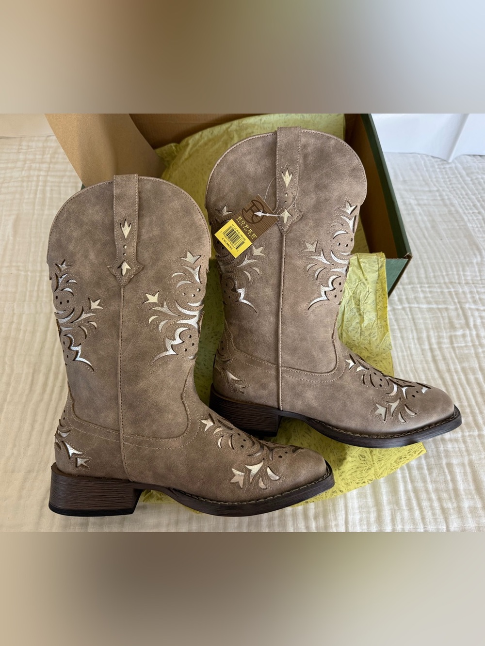 NWT Roper Women's Kennedy-Grey Western Boots Size 6 (EU 36)